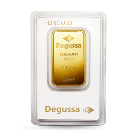 1 oz Degussa Goldbarren (geprägt) Vintage