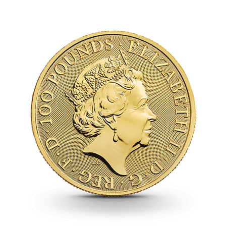 1 oz The Queen's Beasts: White Horse of Hanover Goldmünze - 100 Pfund Großbritannien 2020