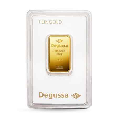 20 g Degussa Goldbarren (geprägt) Vintage