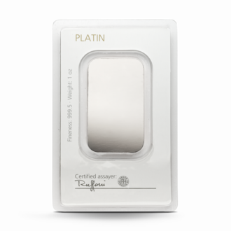 1 oz Degussa Platinbarren (geprägt) Vintage