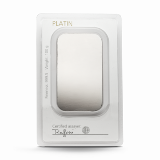100 g Degussa Platinbarren (geprägt) Vintage