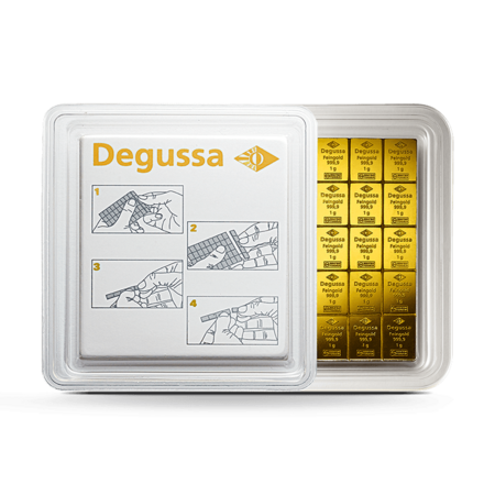 50 x 1 g Degussa Goldbarren - CombiBar® (geprägt) Vintage