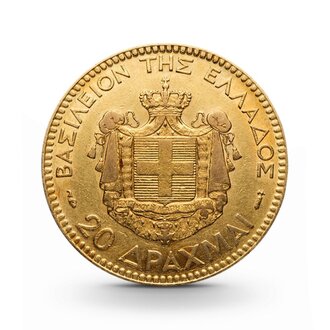 Griechenland 20 Drachmen Georg I Gold 