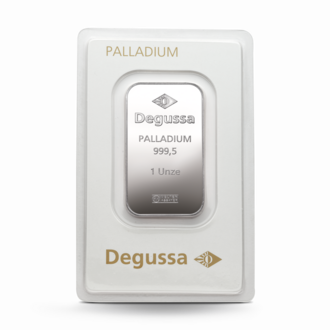 1 oz Degussa Palladiumbarren (geprägt) Vintage
