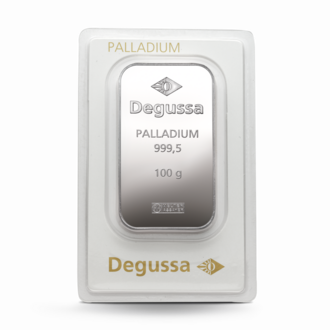 100 g Degussa Palladiumbarren (geprägt) Vintage