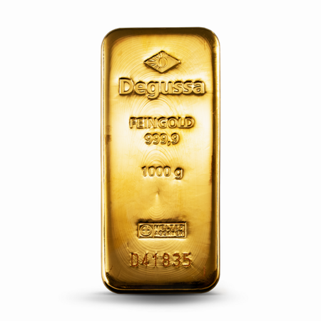 1000 g Degussa Goldbarren Vintage (gegossen)