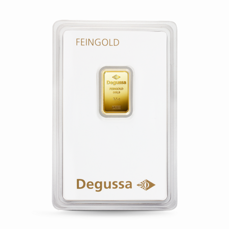 2,5 g Degussa Goldbarren (geprägt) Vintage