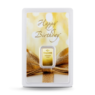2,5 g Degussa Goldbarren - Geschenkblister: Happy Birthday