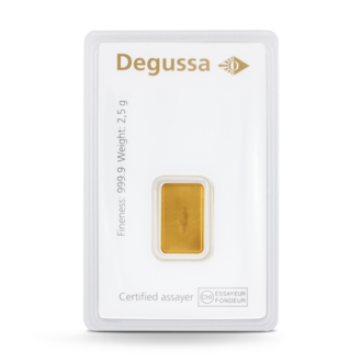 2,5 g Degussa Goldbarren - Geschenkblister: Happy Birthday