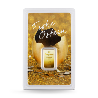 2,5 g Degussa Goldbarren - Geschenkblister: Frohe Ostern