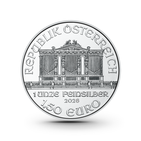 1 oz Wiener Philharmoniker Silbermünze - 1,50 Euro Österreich 2026