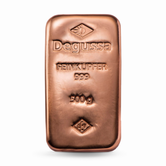 500 g Degussa Kupferbarren (gegossen)