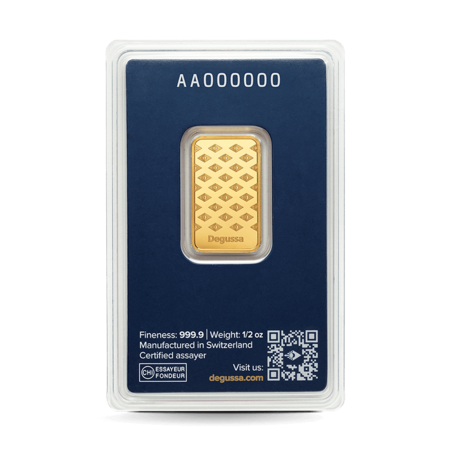 1/2 oz Degussa Goldbarren (geprägt)