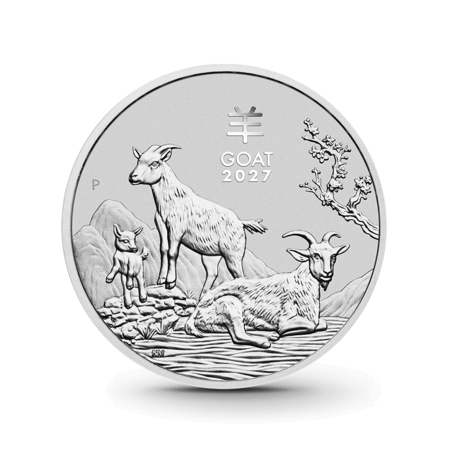 1 oz Lunar III: Ziege Silbermünze - 1 Dollar Australien 2027