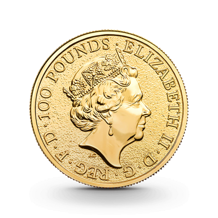 1 oz The Queen's Beasts: Yale of Beaufort Goldmünze - 100 Pfund Großbritannien 2019