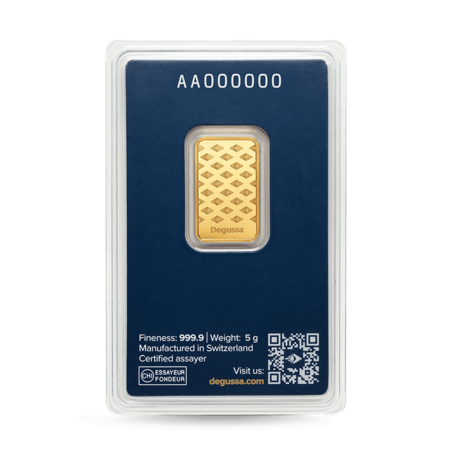 5 g Degussa Goldbarren (geprägt)