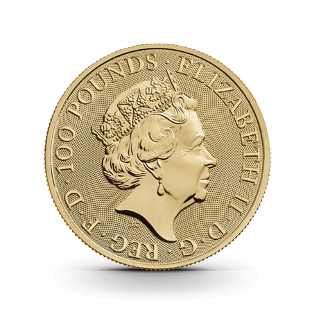 1 oz The Royal Tudor Beasts: Lion of England Goldmünze - 100 Pfund Großbritannien 2022