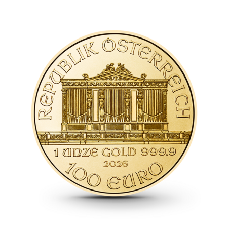 1 oz Wiener Philharmoniker Goldmünze - 100 Euro Österreich 2026