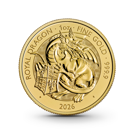 1 oz The Royal Tudor Beasts: Royal Dragon Goldmünze - 100 Pfund Großbritannien 2026