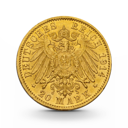 Baden 20 Mark Friedrich II Kaiserreich Gold