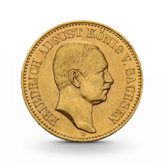Sachsen 20 Mark Friedrich August III Kaiserreich Gold