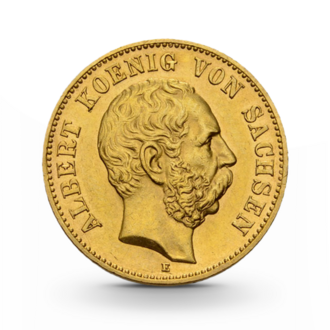 Sachsen 20 Mark Albert Kaiserreich Gold