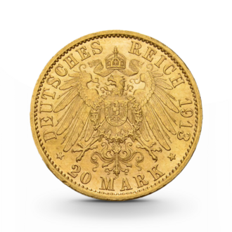 Preußen 20 Mark 1913+1914 Wilhelm II Uniform Kaiserreich Gold 