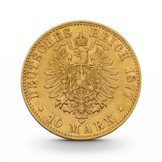 Württemberg 10 Mark Karl Kaiserreich Gold 