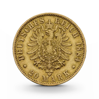 Hamburg Freie und Hansestadt Stadt 20 Mark Stadtwappen Kaiserreich Gold