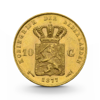 Niederlande 10 Gulden Willem III Goldmünze