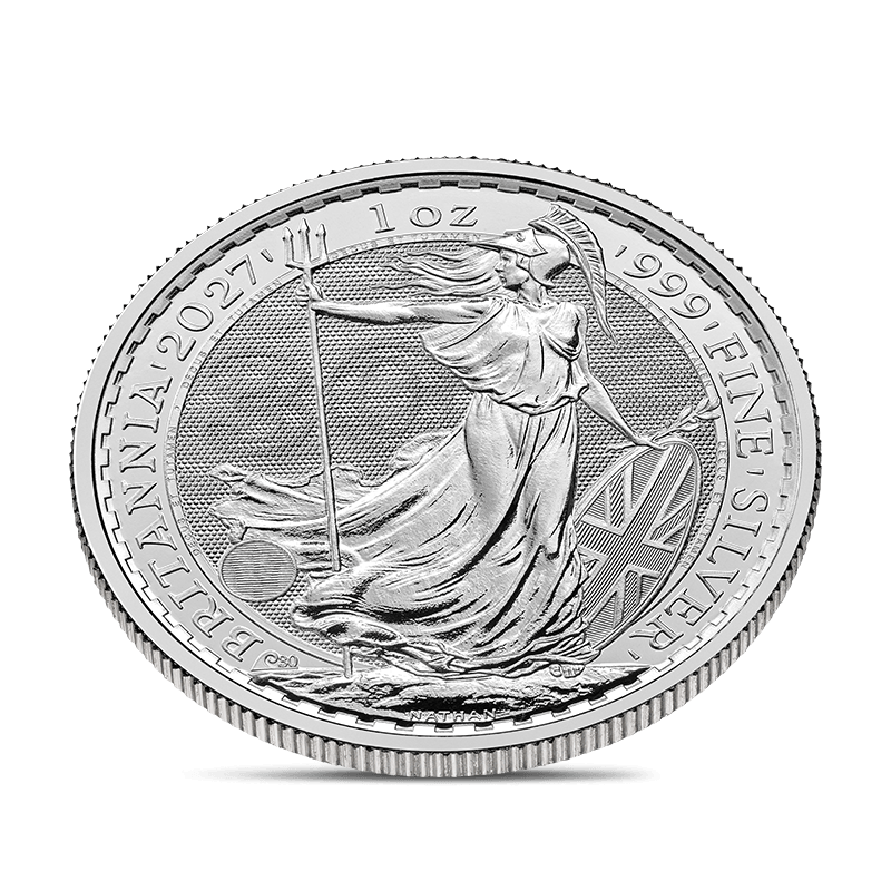 Britannia Silber 2027: Motivseite schräg vorne