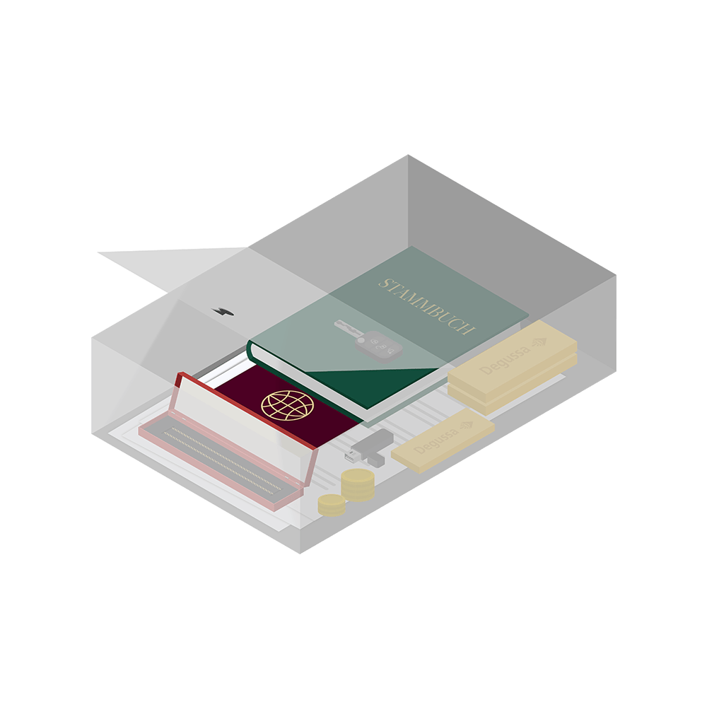 Rendering des Degussa Schließfachs der Kategorie 3