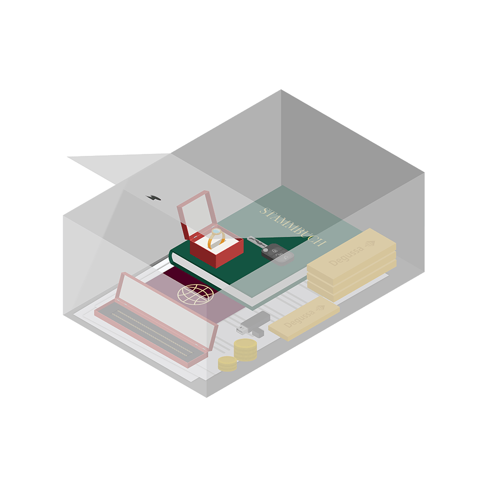 Rendering des Degussa Schließfachs der Kategorie 4
