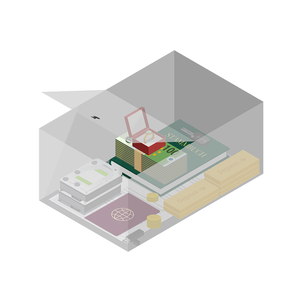 Rendering des Degussa Schließfachs der Kategorie 5