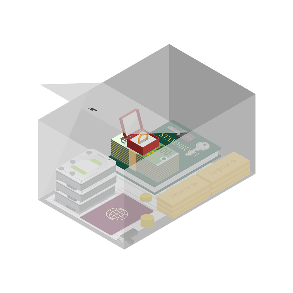 Rendering des Degussa Schließfachs der Kategorie 6