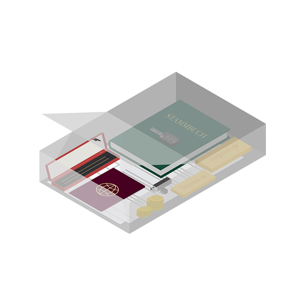 Rendering des Degussa Schließfachs der Kategorie 2