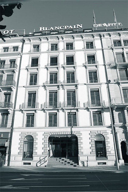 Außenansicht der Degussa Niederlassung in Genf